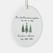 1e Kerstmis Getrouwd Gepersonaliseerd Ornament (Rechts)