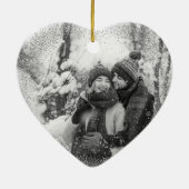1e Kerstmis Getrouwd Mr. Mrs. Simple Heart Foto Keramisch Ornament (Achterkant)