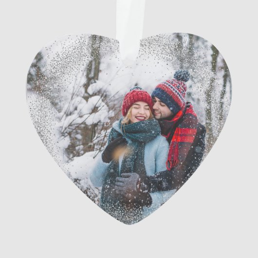 1e Kerstmis Getrouwd Mr. Mrs. Simple Heart Foto Ornament (achterkant)
