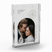 1e Kerstmis Getrouwd Sneeuwvlokken Boho Modern Gif Fotoblokken (Links)