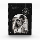 1e Kerstmis Getrouwd Sneeuwvlokken Zwart Foto Gift (Voorkant)