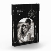 1e Kerstmis Getrouwd Sneeuwvlokken Zwart Foto Gift (Links)