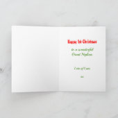 1e Kerstmis Grote Nephew Dinosaurus T Rex Kaart (Binnen)