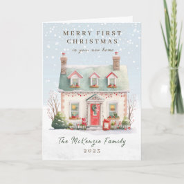 1e Kerstmis in New Home Feestdagen Kaart