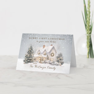 1e Kerstmis in New Home Feestdagen Kaart