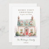 1e Kerstmis in New Home Feestdagenkaart (Voorkant / Achterkant)