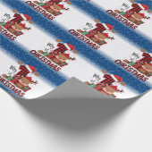 1e Kerstmis Kerstmannenhoed Witte Sneeuw Baby Rend Cadeaupapier (Hoek)