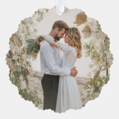 1e Kerstmis Meneer en mevrouw Elegante Foto Ornament Kaart (Achterkant)