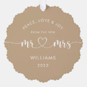 1e Kerstmis Meneer en mevrouw Elegante Foto Ornament Kaart (Voorkant)