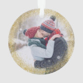 1e Kerstmis Mr en Mrs Gold Glitter Krans Foto Ornament (achterkant)
