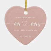 1e Kerstmis Mr en Mrs Wedding Foto Keramisch Ornament (Voorkant)