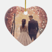 1e Kerstmis Mr en Mrs Wedding Foto Keramisch Ornament (Achterkant)