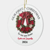 1e Kerstmis Nieuw Huis Gepersonaliseerd Ornament (Links)