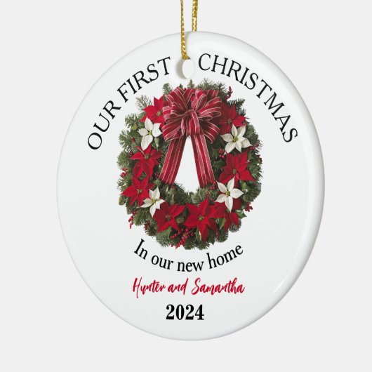 1e Kerstmis Nieuw Huis Gepersonaliseerd Ornament (Links)