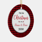 1e Kerstmis Nonna Nonno Foto Keramisch Ornament (Rechts)