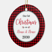 1e Kerstmis Nonna Nonno Foto Keramisch Ornament (Links)