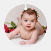 1e Kerstmis Nonna Nonno Foto Metalen Ornament (Achterkant)