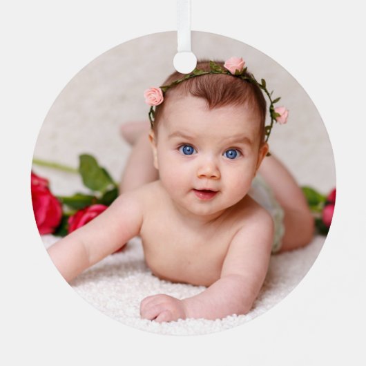 1e Kerstmis Nonna Nonno Foto Metalen Ornament (Achterkant)