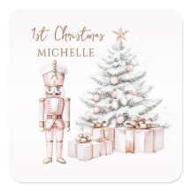 1e Kerstmis Roze Notenkraker Snowy Tree