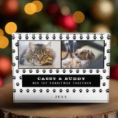 1e Kerstmis Samen Kat Hond Paw 2 Fotoblokken