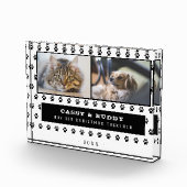 1e Kerstmis Samen Kat Hond Paw 2 Fotoblokken (Rechts)