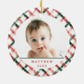 1e Kerstmis Santa Elf's Tree Baby Foto Keramisch Ornament (Achterkant)