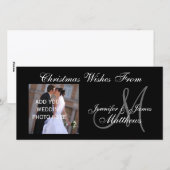 1e kerstmonogram fotokaart feestdagenkaart (Voorkant / Achterkant)