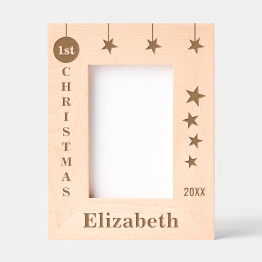 1e kerstnaam begint jaar gegraveerde lijstjes (Voorkant)