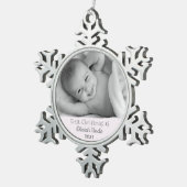 1e kerstoom uit Niece Foto Tin Sneeuwvlok Ornament (Rechts)