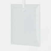 1e Kerstpaar Glazen Vierkant Ornament (Voorkant links)