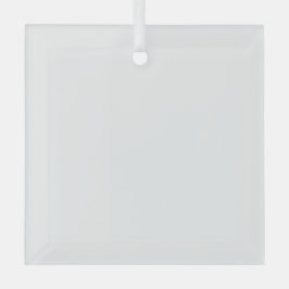 1e Kerstpaar Glazen Vierkant Ornament