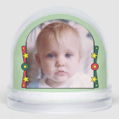 1e Kerststerren Naam Jaar Geel Rood Groen Sneeuwbol (Voorkant)