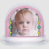 1e Kerststerren Naam Jaar Geel Roze Groen Sneeuwbol (Voorkant)