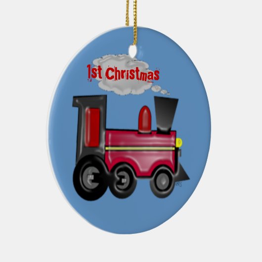 1e kersttrein 3D-trein Keramisch Ornament (Rechts)