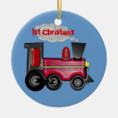 1e kersttrein 3D-trein Keramisch Ornament (Voorkant)