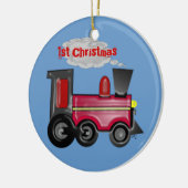 1e kersttrein 3D-trein Keramisch Ornament (Links)