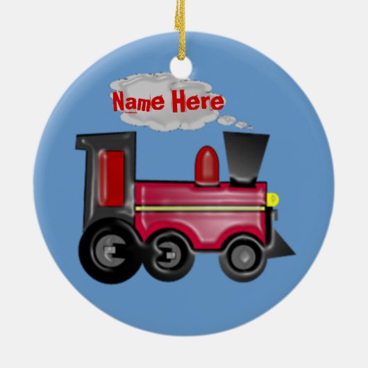 1e kersttrein 3D-trein Keramisch Ornament (Achterkant)