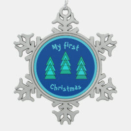 1e Kerstversiering van dalDesignNZ Tin Sneeuwvlok Ornament