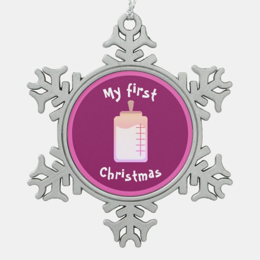 1e Kerstversiering van dalDesignNZ Tin Sneeuwvlok Ornament (Voorkant)