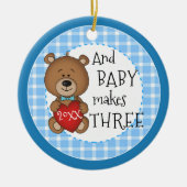 1e Kind Nieuwe Baby Boy Keepsake Kerstcadeau Keramisch Ornament (Voorkant)