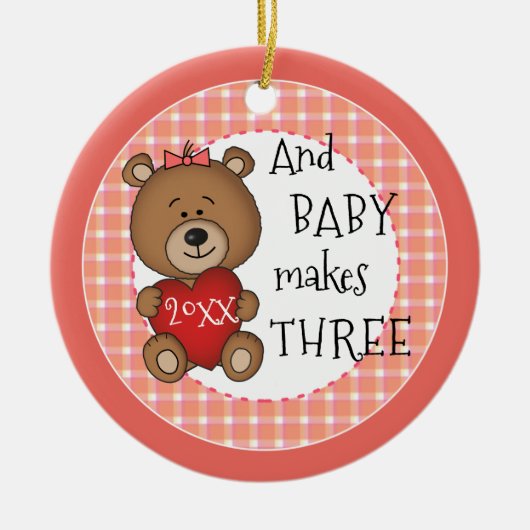 1e Kind Nieuwe Baby Meisje Keepsake Kerstcadeau Keramisch Ornament (Voorkant)