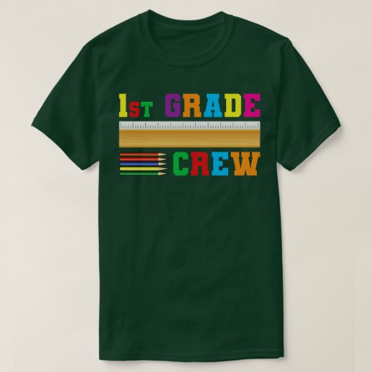 1e klas bemanning 1e schooldag t-shirt (Design voorkant)