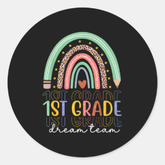 1e klas droomteam regenboog terug naar school lera ronde sticker