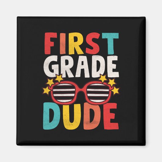 1e klas dude eerste dag van de school student k magneet (Voorkant)