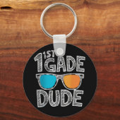 1e klas dude terug naar school eerste klas student sleutelhanger (Voorkant)