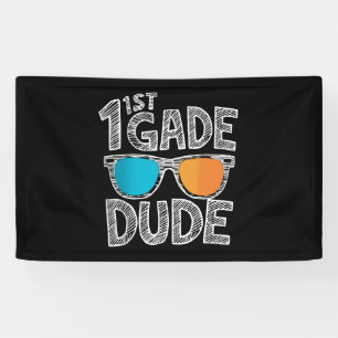 1e klas dude terug naar school eerste klas student spandoek