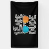 1e klas dude terug naar school eerste klas student spandoek (Verticaal)