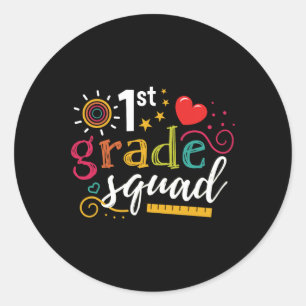 1e klas kladder-leraar ronde sticker