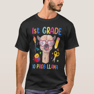 1e klas lama Geen probleem Kind eerste schooldag T-shirt