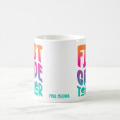 1e klas leraar Kleurrijk Ombre Tekstontwerp Koffiemok (Center)